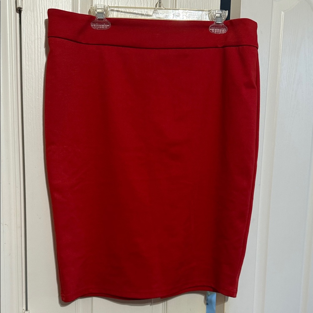 Chic Red Pencil Skirt